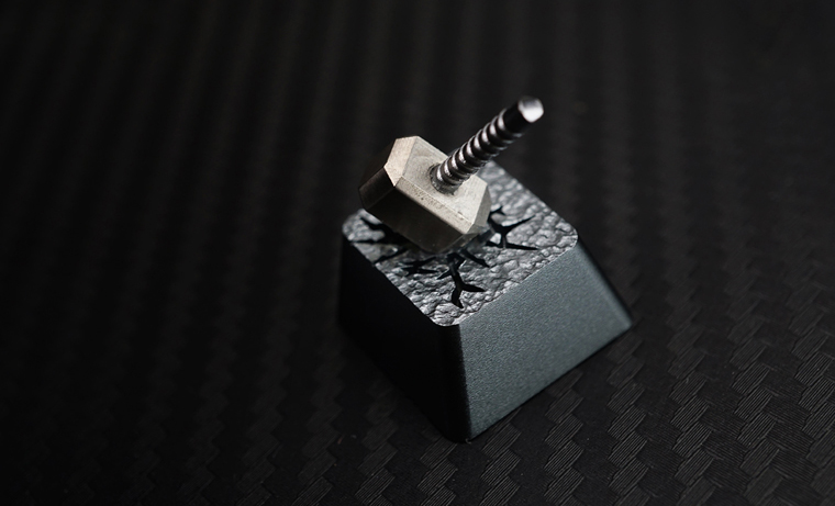 Thor Hammer Custom Keycap, 3D Metal Alloy, Backlit Keycap, Artisan Keycap For Cherry MX Switch Mechanical Keyboard