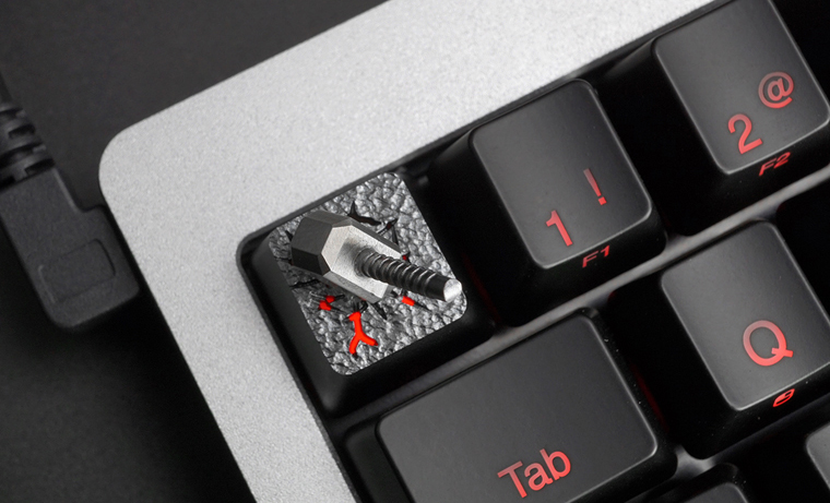 Thor Hammer Custom Keycap, 3D Metal Alloy, Backlit Keycap, Artisan Keycap For Cherry MX Switch Mechanical Keyboard