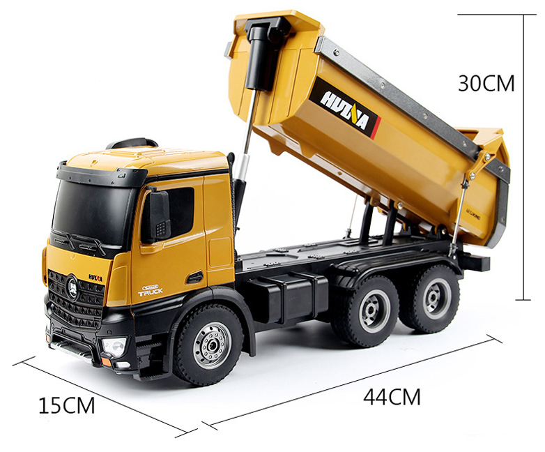 RTR HUINA 573 RC Dumping Truck, HUINA 1573 1/14 Scale 2.4GHz RC Dump Truck, Remote Control Engineering Vehicle 1