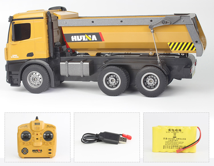 RTR HUINA 573 RC Dumping Truck, HUINA 1573 1/14 Scale 2.4GHz RC Dump Truck, Remote Control Engineering Vehicle 2
