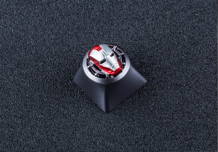 Marvel Avengers iron Man 3D Aluminum Alloy Metal Cherry Custom Keycap Artisan Keycap