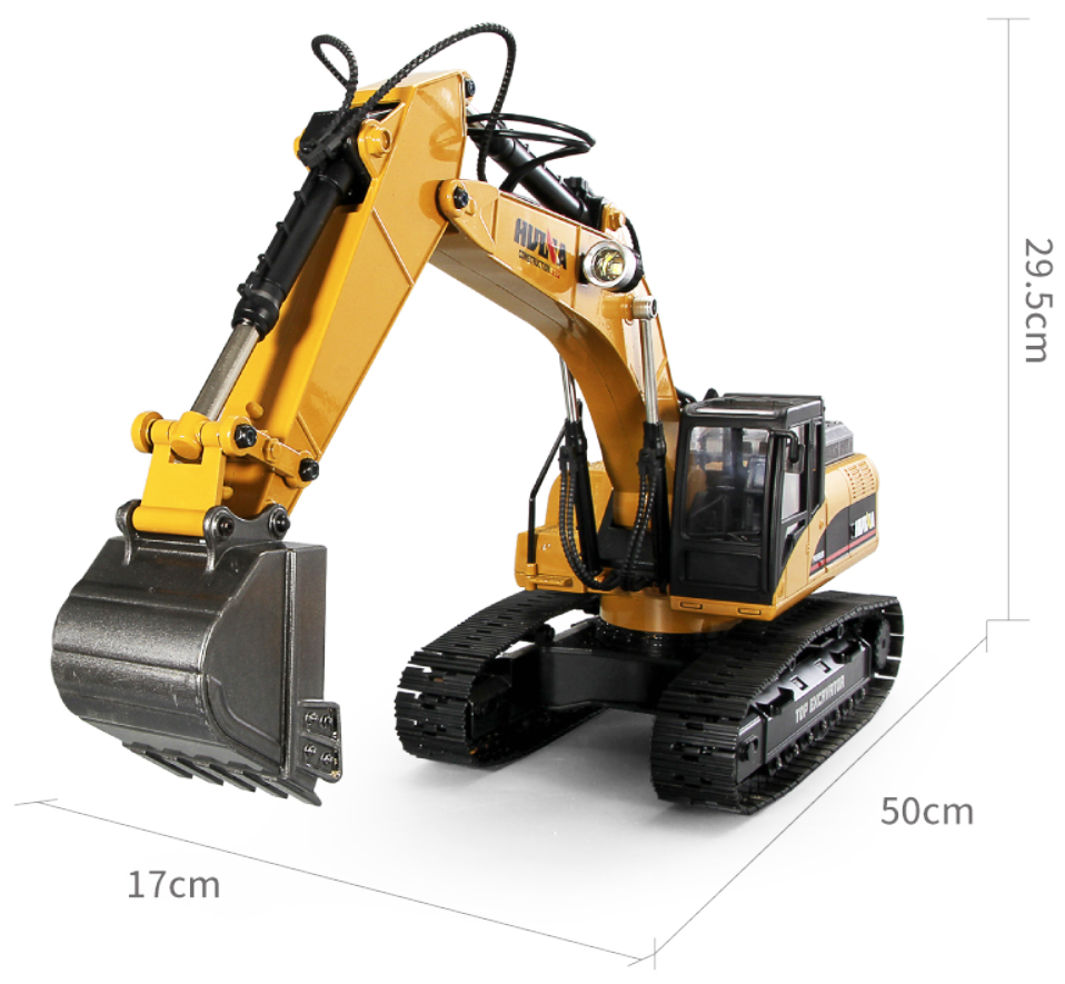 HUINA 1580 All Metal Remote Control Excavator V4, Huina 580 RC Excavator Full Metal, 1/14 Scale, 23 Channel 1