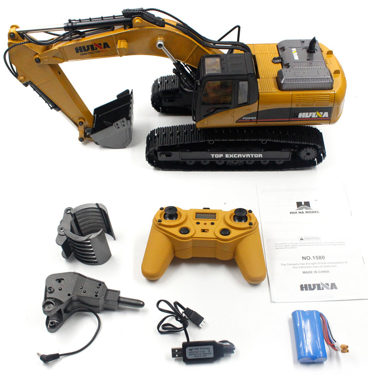 HUINA 1580 All Metal Remote Control Excavator V4, Huina 580 RC Excavator Full Metal, 1/14 Scale, 23 Channel 2