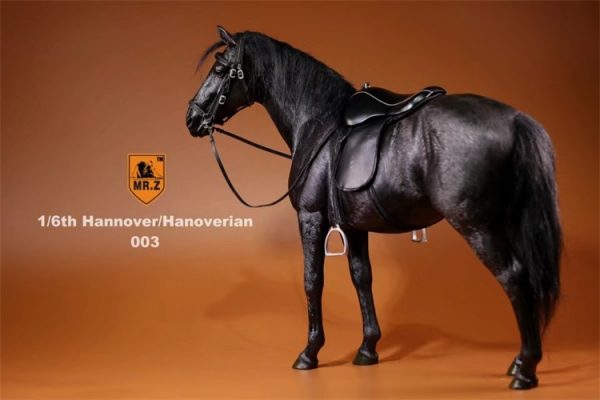 Black Color 1/6th Scale Model Hanoverian (Hannoveraner) Warmblood Horse, Playset, Animal Figures Horse, Action & Toy Horse