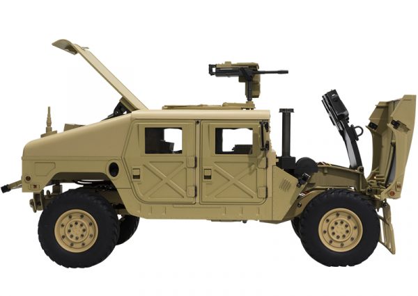 RTR 1/10 Large Size, High Quality, Profession Hobby, U.S. 4x4 Military Vehicle Jeep RC Humvee / Hummer Scale Model Car (4WD Crawler Truck / Car)