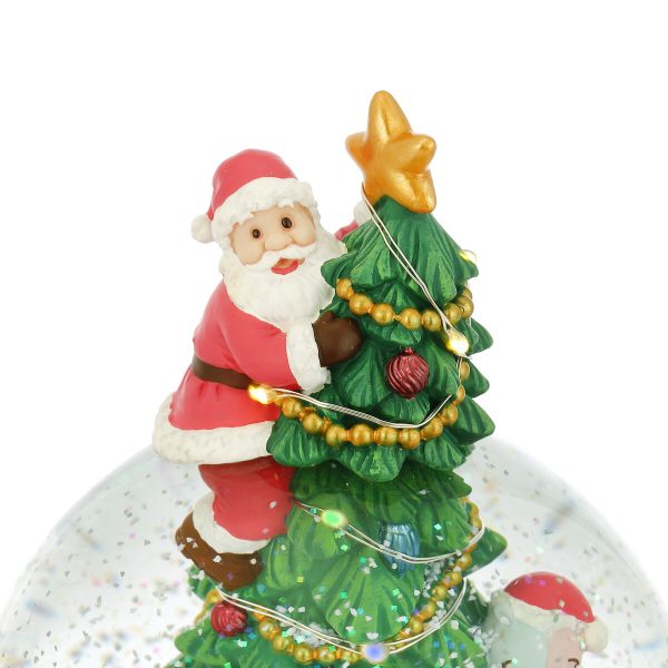 "O Tannenbaum" Santa Claus & Christmas tree Snow Globe Music Box (Musical Box Water Globe / Snow Domes Christmas Collectible)