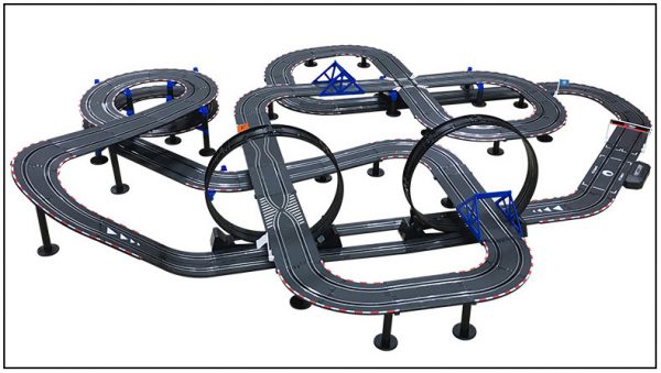 Top-Racer AGM ASR Series (ASR-07) Slot Car Racing Set Kits. 1/43 Scale Model Car 15.4 Meters Track Layout Slot Car Racing Set