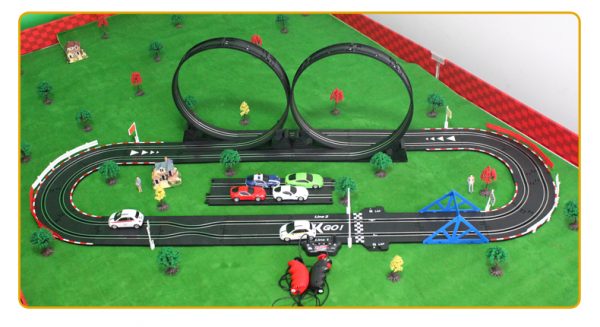 -"Thrilling Roller coaster"- Slot Car Track Layout Set Kits, Top-Racer AGM TR Series (TR-02) Slot Car Racing Set Kits. (1:43 Scale Indoor racing car toy)