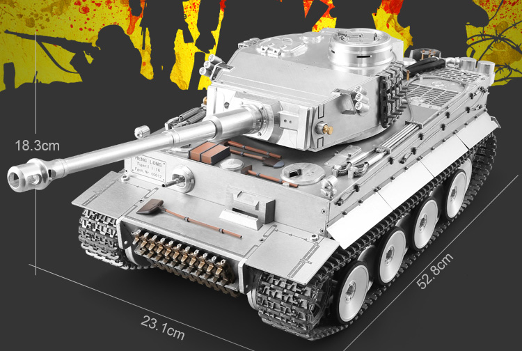 -"Full Metal RC Tank"- Tiger I RC tank 1/16 Scale Model, CNC Precision Manufacturing, Stainless steel alloy, (Panzerkampfwagen VI Tiger Ausf. E RC Panzer) 1