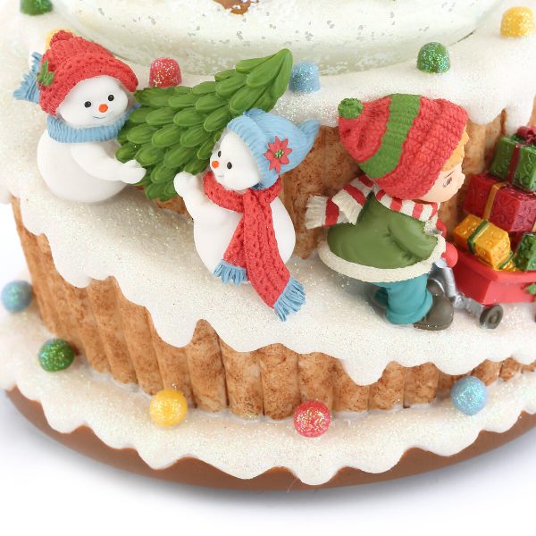 Gingerbread House & Christmas Candy cart & Cute Snowman, Sweet cake Music Snow Globe (Musical Box Water Globe / Snow Domes Christmas Collection)