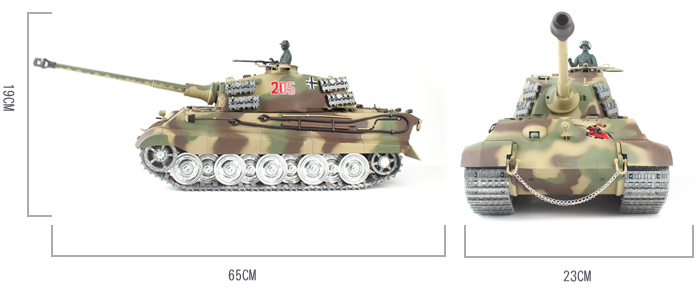 -"Most Like a Real Tank"- Drawn by model maker master "Tiger II" Scale model RC Tank ("Panzerkampfwagen Tiger Ausf. B" / "King Tiger tank" / "Tiger B" / "Sd.Kfz. 182." / "Königstiger tank" / "royal tiger tank" / "bengal tiger tank") 1