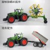 RC Farm Tractor Toy & Tractor Dump Trailer & Twin-Rotor Rotary Rake Electric Remote Control Farm Toy. (Agricultural Machinery, Equipment Scale Model, Farm Vehicle Toy)