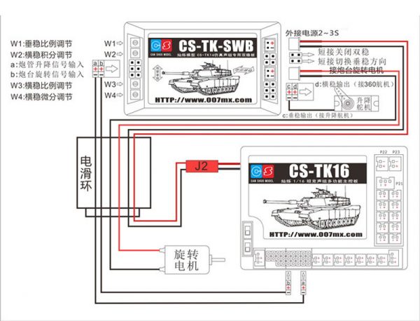 "RC Tanks Gun Stabilizer System" For Scale Model Remote Control Tanks (Heng Long RC Tank & Mato RC Tank Upgrade Parts)
