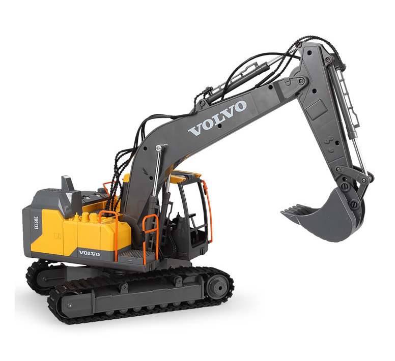 "3 in 1" Volvo Remote Control Excavator, 1/16 RC Excavator Electric Toy With Hydraulic Hammer, Excavation Shovel, Excavation Grab.
