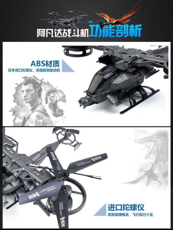 "Attoptoys Avatar RDA Scorpion Gunship RC Helicopter Toy", Avatar Sci-fi movie Scorpion Gunship RC Helicopter Toy, 2.4Ghz, 4CH, RTF, For Indoor & outdoor flight, For Beginner Helicopter.
