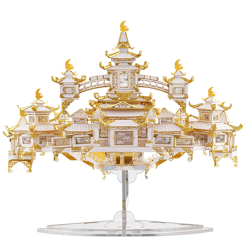 DIY Handmade Arts Crafts Decorations 3D Metal Puzzle Resplendent Magnificent Fairy Palace Beautiful Fairy Jigsaw Puzzle for Adults piececool THE MOON PALACE P143-WGK