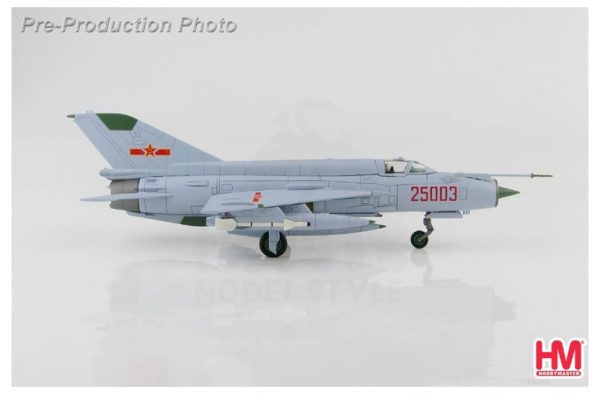 Hobby Master Collector 1/72 Air Power Series HA0199 Chengdu J-7IIIA China Air Force 25003 PLAAF Huairen Air Base 1997 (Military Airplanes Diecast Model, Pre-built Aircraft Scale Model)