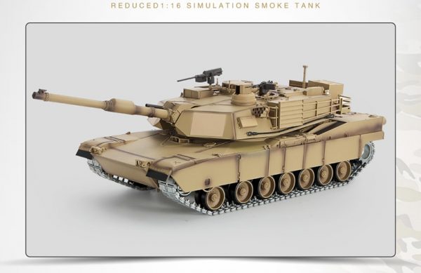 Heng-Long 3918 RC Tank U.S. Army M1A2 Abrams Main Battle Tank Metal Caterpillar Track, Metal Sprocket Wheel, Metal Guide Wheel, Metal Gearbox Edition, 1/16 M1A2 Remote Control Scale Model Tank (Military Vehicle Toy, Boy Toys, Gifts)