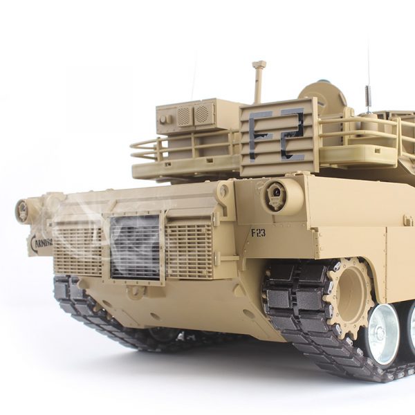 Heng Long 3918 RC Tank U.S. Army M1A2 Abrams Main Battle Tank Metal Road Wheels, Metal Suspension System, Metal Caterpillar Track, Metal Sprocket Wheel, Metal Guide Wheel, Metal Gearbox Edition, 1/16 M1A2 Remote Control Scale Model Tank (Outdoor toy, off-road vehicle toy)