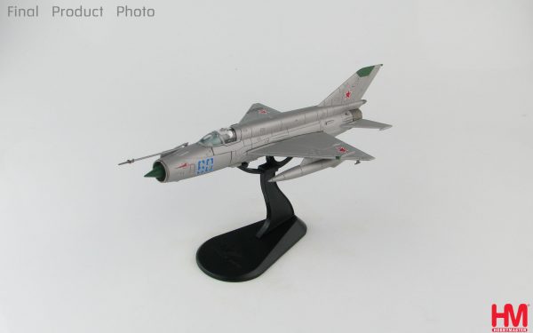 Hobby Master Collector 1/72 Air Power HA0196 Soviet Air Force Mikoyan-Gurevich MiG-21 Jet Fighter & Interceptor Aircraft, MIG-21SMT Blue 60, 296 IAP, Soviet AF, 1980 (Military Airplanes Diecast Model, Pre built Aircraft Scale Model)
