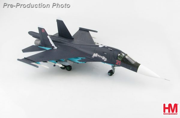 Hobby Master Collector 1/72 Air Power HA6302A Russian Air Force Sukhoi Su-34 Fullback Fighter-Bomber/Strike Aircraft, Red 21, Syria, 2015 (Military Airplanes Diecast Model, Pre built Aircraft Scale Model)