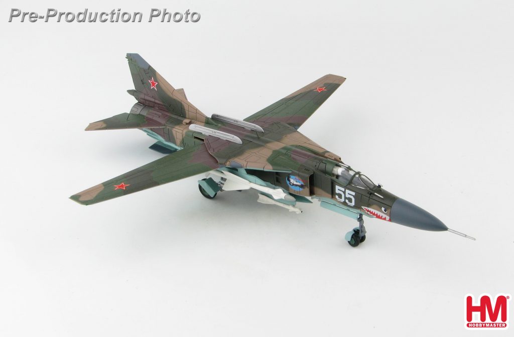 Hobby Master Collector 1/72 Air Power HA5309 Soviet Air Force Mikoyan-Gurevich MiG-23MLD Variable-Geometry Fighter Aircraft, White 55, 120 IAP, Bagram AB, Afghanistan 1989 (Military Airplanes Diecast Model, Pre built Aircraft Scale Model)