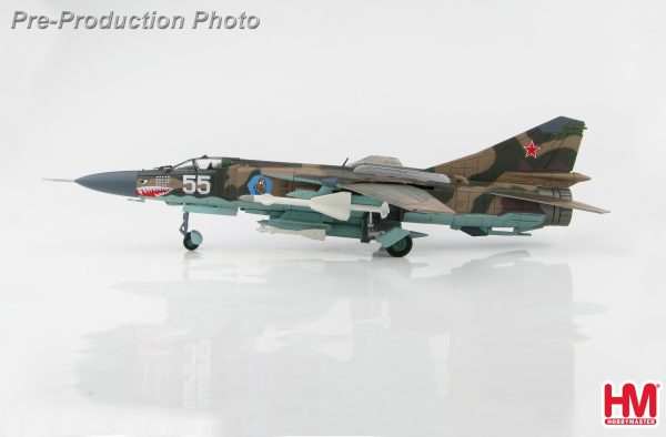 Hobby Master Collector 1/72 Air Power HA5309 Soviet Air Force Mikoyan-Gurevich MiG-23MLD Variable-Geometry Fighter Aircraft, White 55, 120 IAP, Bagram AB, Afghanistan 1989 (Military Airplanes Diecast Model, Pre built Aircraft Scale Model)