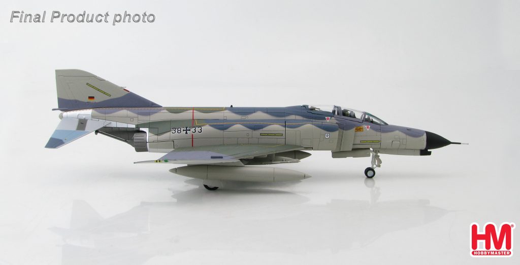Hobby Master Collector 1/72 Air Power HA1948 McDonnell-Douglas German F- 4F Phantom II 38+33, JG71 "Richthofen" NORM81 Color Scheme. German Air Force McDonnell Douglas F-4 Phantom II supersonic jet interceptor and fighter-bomber (Military Airplanes Diecast Model, Pre built Aircraft Scale Model)
