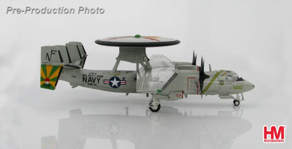 Hobby Master Collector 1/72 Air Power HA4808 Northrop Grumman E-2C Hawkeye "Operation Iraqi Freedom" NF 600/165295, VAW-115 USS Kitty Hawk. United States Navy Northrop Grumman E-2 Hawkeye carrier-capable tactical Airborne early warning and control (AEW) aircraft (Military Airplanes Diecast Model, Pre built Aircraft Scale Model)