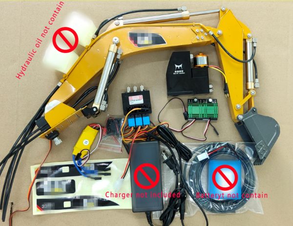 DIY (Do It Yourself) RC Hydraulic Excavator Upgrade Package For Hui-Na Toys 580, 2.4GHz Radio Remote Control, 23 Channel, All Metal, 1:14 Scale Model RC Excavator Toy.Transform (Customize, Modify) Upgrade Kits.