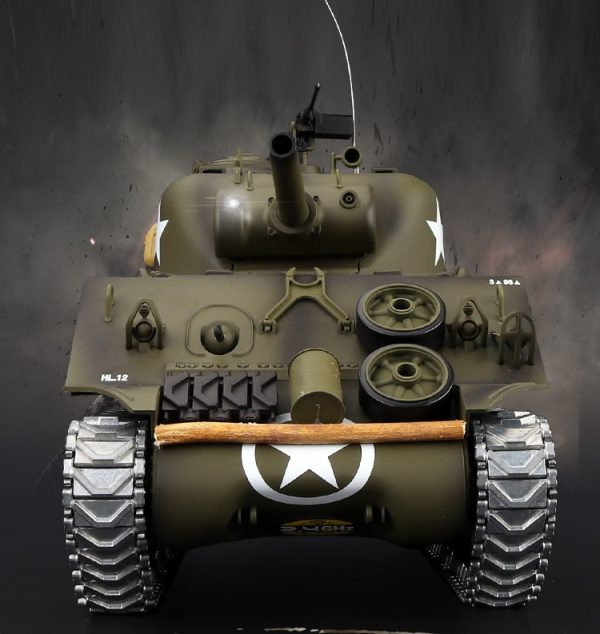 Heng-Long 3898-1 M4A3 Sherman RC Tank Metal Track, Metal Sprocket Wheel, Metal Guide Wheel, Metal Gearbox Edition, World War II United States Medium Tank M4 Sherman 1/16 Scale Model Remote Control Tank (Toy Tank, Military Vehicle Toy)