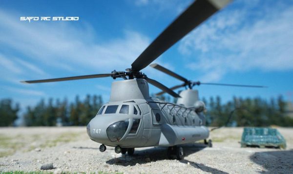 Handmade Transform, 1/55 Scale Boeing CH-47 Chinook Transport Helicopter Miniature Model Convert To RC Helicopter. Scale Model Kits Transformed Into High Fidelity Remote Control Helicopter