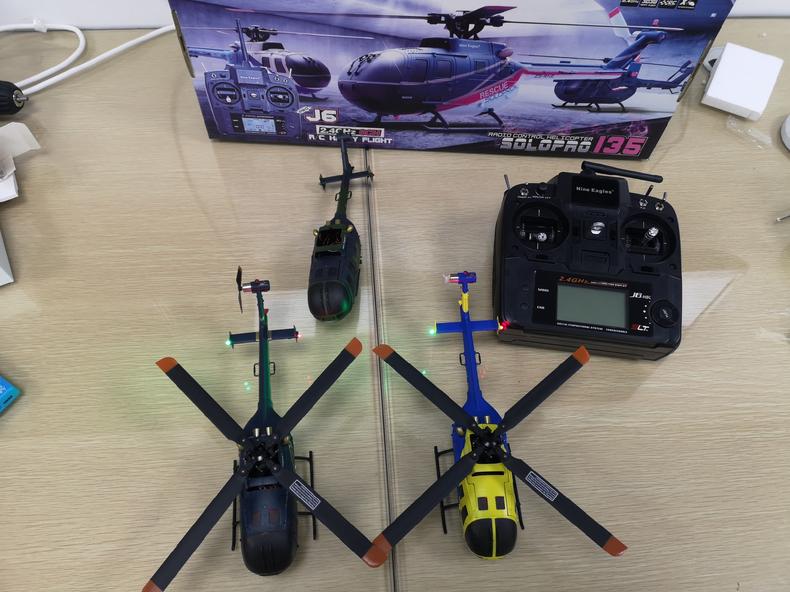 "ALL IN ONE--Hobby Fans Collector's Edition", This order collects all Nine Eagles released MBB Bo-105 Light utility helicopter RC Scale Model. (Nine Eagles Solo Pro 135, 4 blades, Brushless Motor, 3-axis gyroscope, Simulation shape, Like real RC Helicopter) 1