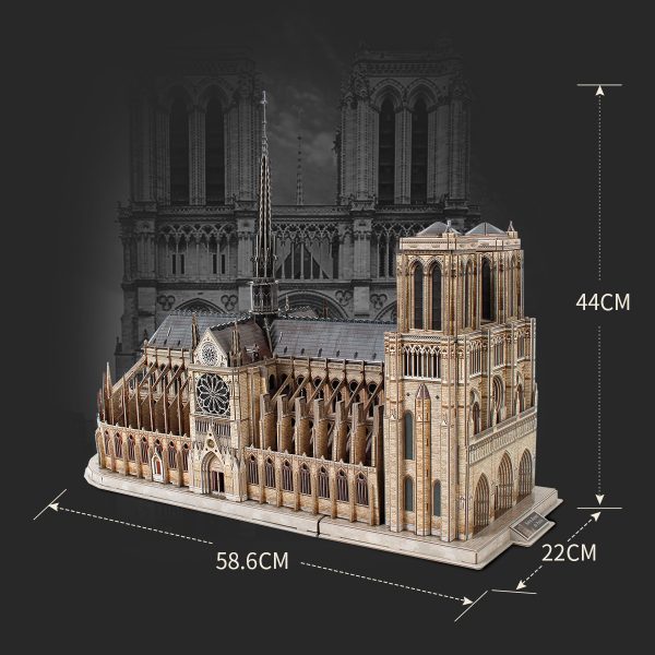 DIY The Famous Notre-Dame De Paris France 3D Paper Model Building Puzzle Kit 