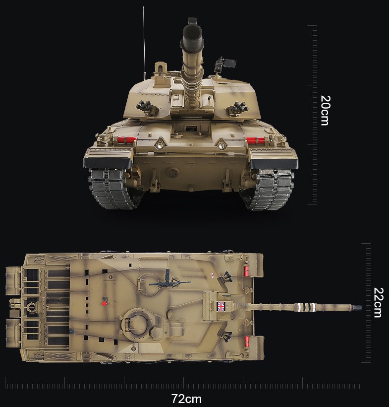 Challenger II RC Tank, Heng Long 3908 2.4 Ghz 1/16 Scale Battle Tank RTR, Smoke, Sound, Shot 1