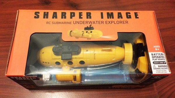SHARPER IMAGE RC Submarine Underwater Explorer. (Big Tellow Electric Radio Remote Control Submarine Toy, Play in the water in pool & pond & swimming pool)
