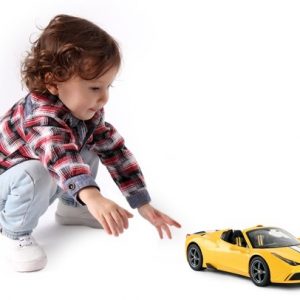 Yellow Ferrari 458 Speciale A RC Toy Car. Electric Ferrari Sports Car Toy, Ferrari Roadster Toy, Children Toy, Kids Toy, Christmas Present, Remote Control Racing Toy Car, Road Car
