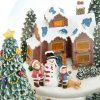 "Father Christmas Arrives, Happy little boy and little girl Making Snowmen with their Ouppies in front of a warm House. Christmas tree with LED lights" Musical Water Globe, Christmas music bell Snow Globe (Crystal ball Snow Domes, Snowstorm) Lovely Gift, New Year Gifts, Winter Gifts, Christmas Gifts. Best For Decorative Collectibles
