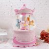 Hello Kitty Carousel (Merry-Go-Round) Musical Water Globe, Cute Pink Music (Musical) Box Carousel. (Snow Globe, Snow Domes, Snowstorm). Lovely Girl Gift, New Year Gifts, Winter Gifts, Christmas Gifts. Best For Decorative Collectibles