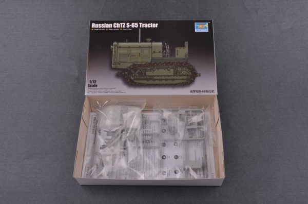 Trumpeter 07112 Plastic Scale Model Kits, 1/72 Russian ChTZ S-65 Tractor (Stalinets S-65 Tracks Tractor) Model Building Kits. WWII Soviet Army Agricultural Military Armor Tractor Plastic Model Making Kit