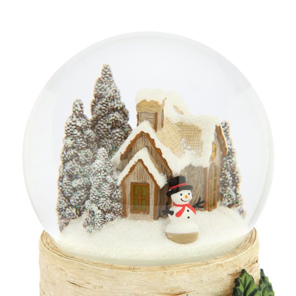 Warm & Sweet Musical Water Globe, "Cute Baby Bear and Mother at their Tree Hole Home, Winter, Christmas, Snowman, Village" Snow Globe With light (Snow Domes, Snowstorm) Lovely Gift, New Year Gifts, Winter Gifts, Christmas Gifts. Best For Decorative Collectibles