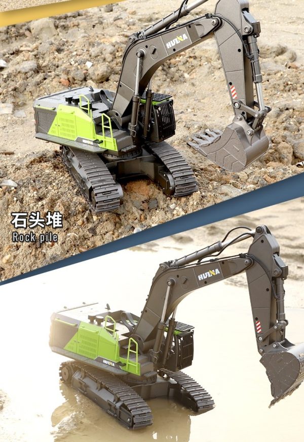 HuiNa 593 Remote Control Excavator CAT RC Excavator Toy, Komatsu RC Excavator, Volvo RC Excavator 14