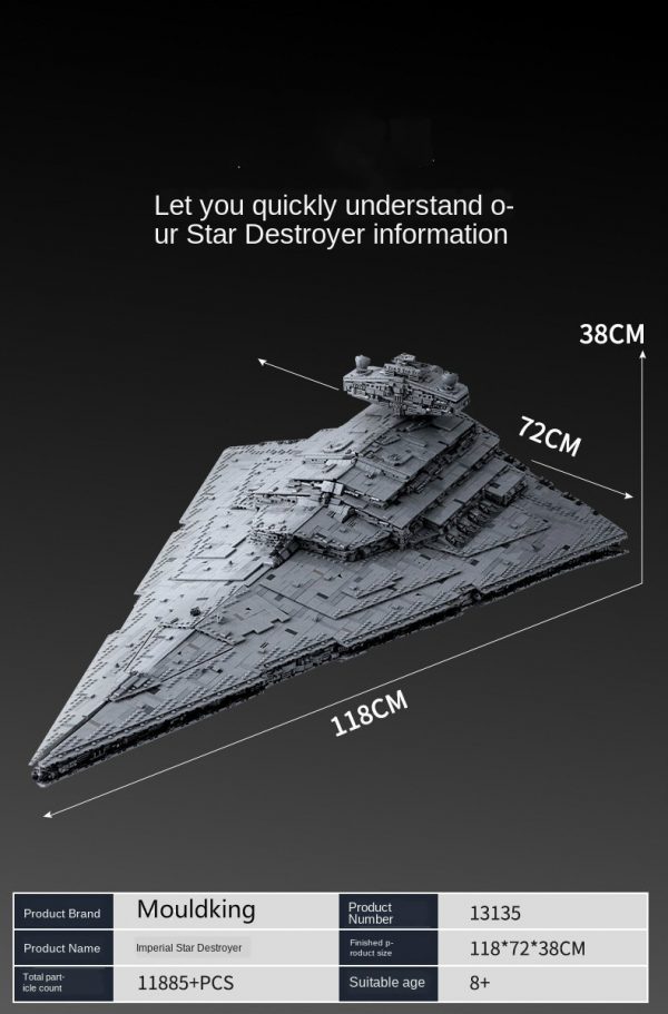 Mould King 13135 Star Wars Imperial Star Destroyer Monarch Custom Building Blocks Toy Set 10