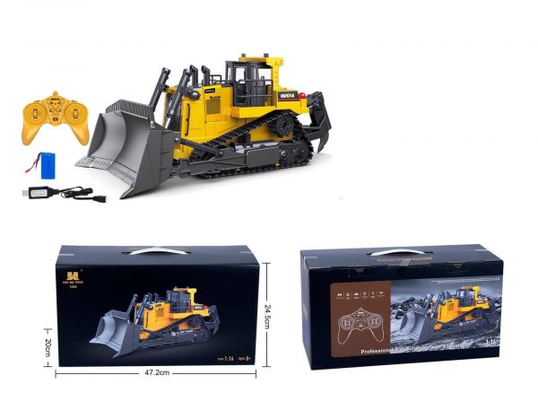 Buy The Latest Huina 1569 / 569 RC Bulldozer, The Newest Tracked Bulldozer from Huina Construction Toy, Remote Control Bulldozer With 8 Functions