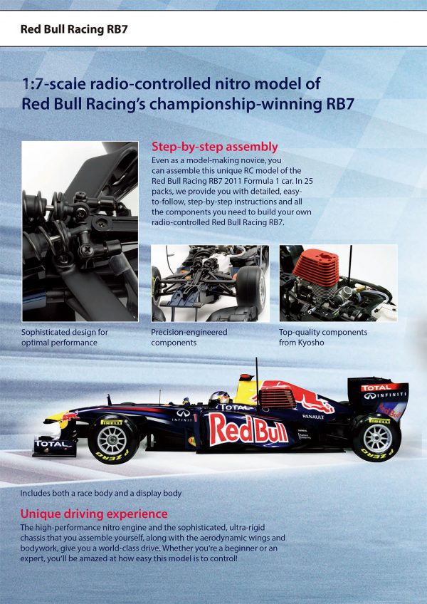 Red Bull Racing Formula One Team, 1:7 Scale Nitro Powered RC Race Car, 1:7-Scale Radio-Controlled Nitro Model of Red Bull Racing's Championship-Winning RB7
