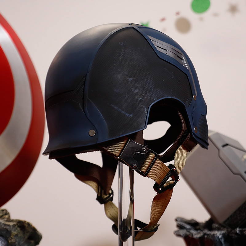 1:1 Captain America helmet detailed replica, Captain Blue Cosplay Hat, Mask Helmet Cosplay Props, Marvel Avengers Captain America 3 Civil War Cosplay Men's Captain America Full Mask