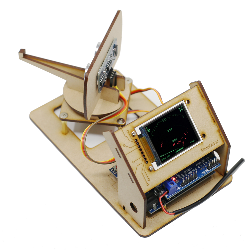 Real Working Radar, DIY Mini Desktop Ultrasonic Radar Full Kits, Mini Radar Arduino A real radar toy that can transmit/receive and process ultrasonic waves