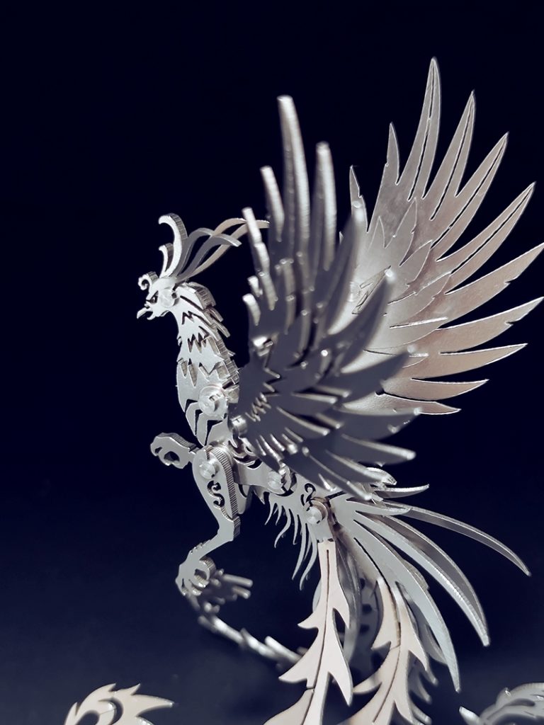 Phoenix Crafts, Phoenix artwork, 3D Stainless steel full metal texture Phoenix Art, Decoration Phoenix, Good Luck Phoenix Room Decoration, Desktop mascot phoenix