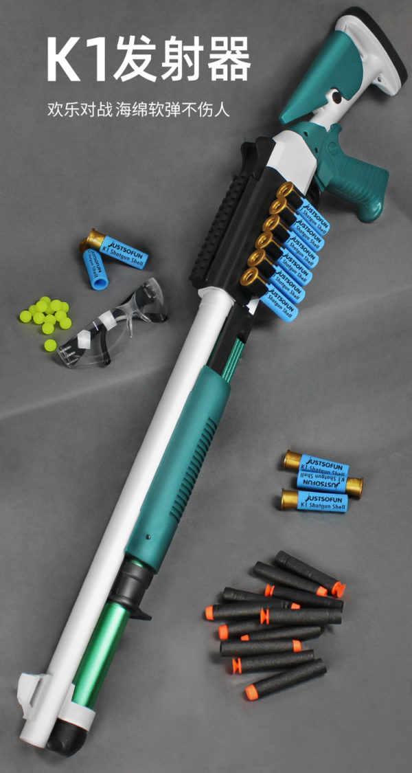 Green Paint UDL XM1014 Shotgun Toy Foam Blasters, PUBG S686 Shotgun Nerf Gun, S1897 Shotgun Foam Dart Gun for Adults