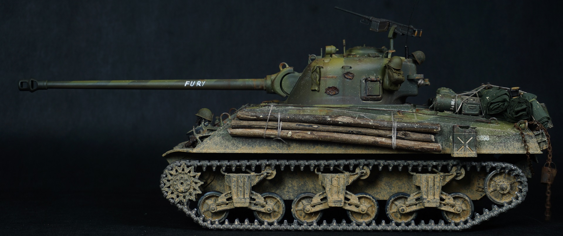 How to add Tank Accessory set for Custom paint & Weathering M4A3E8 SHERMAN "FURY" RC Tank 8